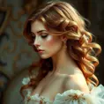 Belle Epoque era beauty with flowing locks, Highly Detailed, Half Body, Gorgeous, Stunning, Elegant