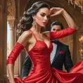 A passionate flamenco dancer in Seville's Alcázar palace, Highly Detailed, Half Body, Gorgeous, Stunning, Elegant by Stanley Artgerm Lau