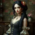 Victorian era sweetheart with raven tresses, Highly Detailed, Half Body, Gorgeous, Stunning, Elegant by Stanley Artgerm Lau