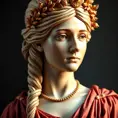 Classical Roman matron with laurel wreath, Highly Detailed, Half Body, Gorgeous, Stunning, Elegant