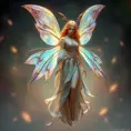 An ethereal fairy from Celtic mythology, wings shimmering with iridescent hues, Highly Detailed, Half Body, Gorgeous, Stunning, Elegant by Stanley Artgerm Lau