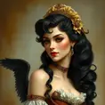 Victorian era sweetheart with raven tresses, Highly Detailed, Half Body, Gorgeous, Stunning, Elegant by Stanley Artgerm Lau