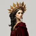 Renaissance-era noblewoman with a intricate golden headdress and a velvet cloak, Highly Detailed, Half Body, Gorgeous, Stunning, Elegant by WLOP