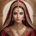 regal queen, draped in luxurious silks, adorned with intricate henna patterns, Highly Detailed, Half Body, Gorgeous, Stunning, Elegant by Stanley Artgerm Lau, Stefan Kostic