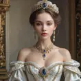 elegant renaissance beauty, porcelain skin, ornate jewels, and timeless grace, Highly Detailed, Half Body, Gorgeous, Stunning, Elegant by Stanley Artgerm Lau, Stefan Kostic