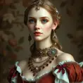 elegant renaissance beauty, porcelain skin, ornate jewels, and timeless grace, Highly Detailed, Half Body, Gorgeous, Stunning, Elegant by Stanley Artgerm Lau, Stefan Kostic