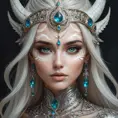 alluring enchantress with hypnotic gaze, intricate face markings, and a mystical presence, Highly Detailed, Half Body, Gorgeous, Stunning, Elegant by Stanley Artgerm Lau, Stefan Kostic