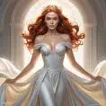 Jean Grey in a flowing white wedding dress, surrounded by a halo of light