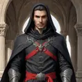 Aguilar de Nerha, the Assassin of the Spanish Inquisition, with a Gothic-inspired outfit and a pair of daggers