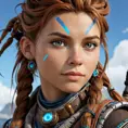 Steampunk portrait of Aloy from Horizon Zero Dawn