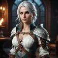 Alluring full body portrait of a beautiful Ciri in Witcher 3 style