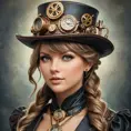 Steampunk portrait of Tayor Swift