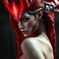 Alluring matte portrait of Star Craft's beautiful red haired Sarah Kerrigan alien Protoss