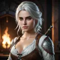 Alluring full body portrait of a beautiful Ciri in Witcher 3 style