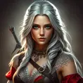 Alluring full body portrait of a beautiful Ciri in Witcher 3 style