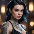 Matte portrait of Morgana with tattoos