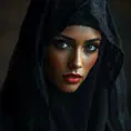 A beautiful veiled Nidalee wearing a lacy black veil, perfect face