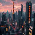 Neo-Tokyo from Akira, post-bubble Japan, showcasing a city rebuilt on the ashes of old Tokyo, similar to the real-life reconstruction of Tokyo post-WWII. 