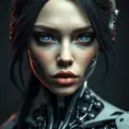 Alluring highly detailed matte portrait of a beautiful cyborg in the style of Stefan Kostic