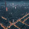 Neo-Tokyo from Akira, post-bubble Japan, showcasing a city rebuilt on the ashes of old Tokyo, similar to the real-life reconstruction of Tokyo post-WWII. 