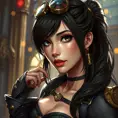 Steampunk portrait of the Beautiful Tifa Lockhart from Final Fantasy