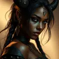 Alluring matte portrait of the beautiful Nidalee in black leather