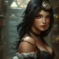 Steampunk portrait of the Beautiful Tifa Lockhart from Final Fantasy