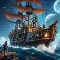 Game characters from Apex Legends fighting on a Pirate Ship