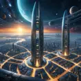 A breathtaking panoramic vista of a colossal, self-sufficient, cylindrical space metropolis, bathed in the ethereal glow of a nearby nebula, with intricate, bioluminescent, architectural marvels, bustling spaceports, and a network of shimmering, interconnecting transit tubes.