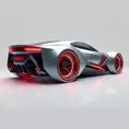 futuristic car with huge wheels and modernized taillights