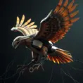 Robotic eagle, wires and gears