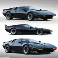 Futuristic KITT from Knight Rider, an advanced, artificially intelligent, self-aware, and nearly indestructible car