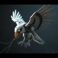 Robotic eagle, wires and gears