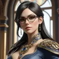 A hyperrealistic portrait of Bayonetta, intricate details, cinematic lighting, artgerm, greg rutkowski, Alphonse Mucha, octane render, 8k resolution, award winning photograph, unreal engine 5, global illumination, volumetric lighting, highly detailed, masterpiece