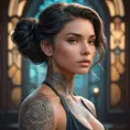 Matte portrait of Lyx with tattoos