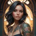 Matte portrait of Lyx with tattoos