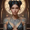 Matte portrait of Lyx with tattoos