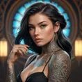 Matte portrait of Lyx with tattoos