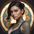 Matte portrait of Lyx with tattoos