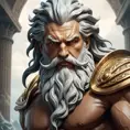 Matte portrait of a fierce God Zeus