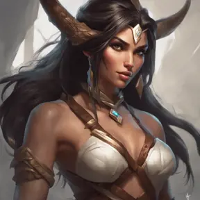 Alluring matte portrait of a beautiful Nidalee in the style of Stefan Kostic, 8k, Highly Detailed, Intricate, Half Body, Realistic, Sharp Focus, Volumetric Lighting, Fantasy, Elegant by Stanley Artgerm Lau, Greg Rutkowski