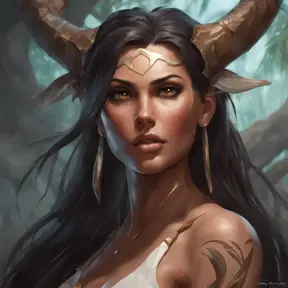 Alluring matte portrait of a beautiful Nidalee in the style of Stefan Kostic, 8k, Highly Detailed, Intricate, Half Body, Realistic, Sharp Focus, Volumetric Lighting, Fantasy, Elegant by Stanley Artgerm Lau, Greg Rutkowski