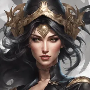 Alluring matte portrait of a beautiful Fiora wearing black leather, 8k, Highly Detailed, Intricate, Half Body, Realistic, Sharp Focus, Volumetric Lighting, Fantasy, Elegant by Stanley Artgerm Lau, Alphonse Mucha, WLOP, Stefan Kostic