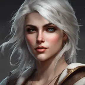 Alluring matte portrait of a beautiful Ciri in The WItcher3 style, 8k, Highly Detailed, Intricate, Half Body, Realistic, Sharp Focus, Volumetric Lighting, Fantasy, Elegant by Stanley Artgerm Lau, Alphonse Mucha, WLOP