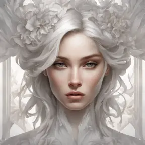 Alluring matte portrait of a beautiful A2 in white, 8k, Highly Detailed, Intricate, Half Body, Realistic, Sharp Focus, Volumetric Lighting, Fantasy, Elegant by Stanley Artgerm Lau, Alphonse Mucha, WLOP, Stefan Kostic