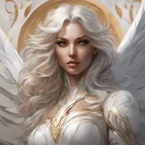 Alluring matte portrait of the beautiful Kayle in white, 8k, Highly Detailed, Intricate, Realistic, Sharp Focus, Volumetric Lighting, Fantasy, Elegant by Stanley Artgerm Lau, Alphonse Mucha, WLOP, Stefan Kostic