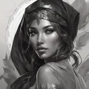 Alluring matte portrait of a beautiful veiled Nidalee wearing a black veil, 8k, Highly Detailed, Intricate, Half Body, Realistic, Sharp Focus, Volumetric Lighting, Fantasy, Elegant by Stanley Artgerm Lau, Alphonse Mucha, WLOP