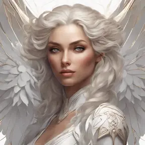 Alluring matte portrait of the beautiful Kayle in white, 8k, Highly Detailed, Intricate, Realistic, Sharp Focus, Volumetric Lighting, Fantasy, Elegant by Stanley Artgerm Lau, Alphonse Mucha, WLOP, Stefan Kostic