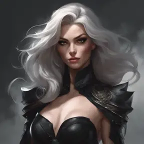 Alluring matte portrait of a fierce beautiful Quinn in black, 8k, Highly Detailed, Intricate, Half Body, Realistic, Sharp Focus, Volumetric Lighting, Fantasy, Elegant by Stanley Artgerm Lau, WLOP, Stefan Kostic