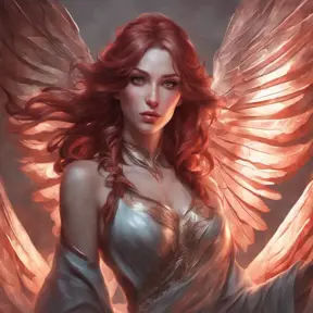 Alluring matte portrait of a beautiful Katarina with wings, 8k, Highly Detailed, Intricate, Half Body, Realistic, Sharp Focus, Volumetric Lighting, Fantasy, Elegant by Stanley Artgerm Lau, Alphonse Mucha, WLOP